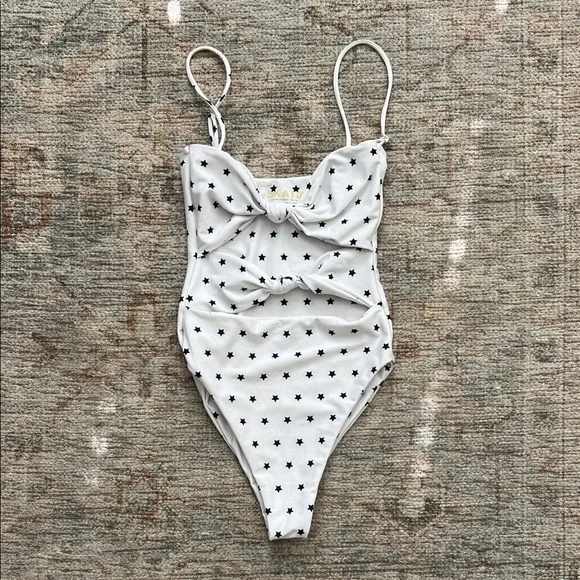 Skatie White Star One Piece Swimsuit - Picture 1 of 2